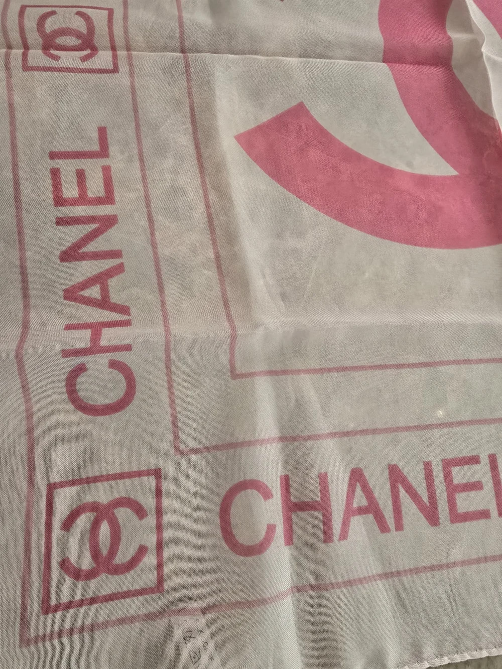 Authentic Vintage Pink CHANEL Scarf